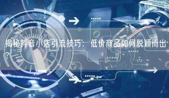 揭秘抖音小店引流技巧：低价商品如何脱颖而出？