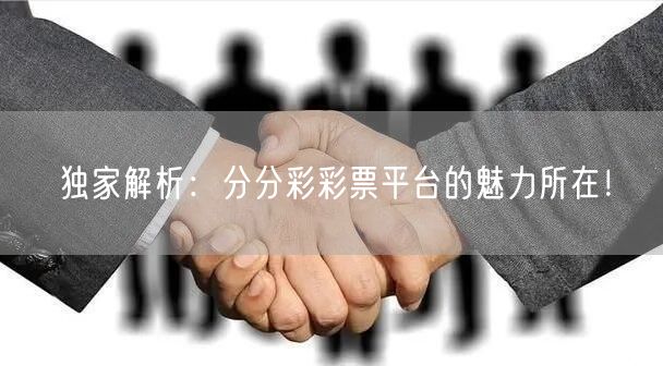 独家解析：分分彩彩票平台的魅力所在！
